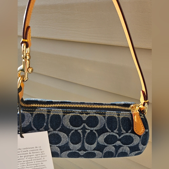 NWT Coach NOLITA DenimSignature Barrel Bag - Picture 5 of 12